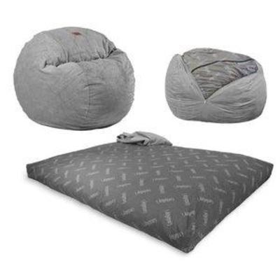 CordaRoy's Chenille Convertible Bean Bag Chair to Bed, As Seen on Shark Tank, Full Size, Charcoal