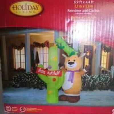 Holiday Reindeer and Cactus Inflatables