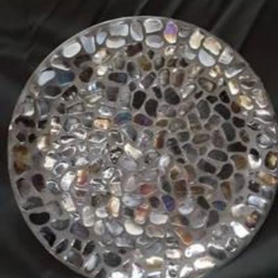 Black Shiny Glass Mosaic Plate