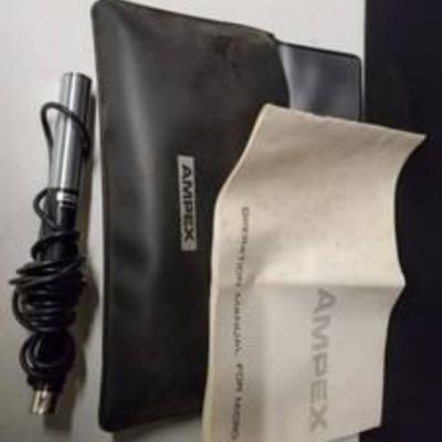 Ampex Microphone with Small Black Bag and Operating Manual
