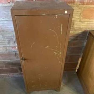 Antique Metal Storage Cabinet