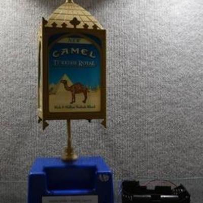 Vintage Camel Cigarettes Lamp  Needs Batteries  Missing Some Small Pieces That Broke Off -WILL SHIP 20 Tall