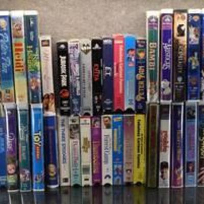 Lot of 43 VHS Tapes Various Titles, Forrest Gump, Many Disney Titles, & More -WILL SHIP