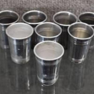 Set of 8 Aluminum Shot Glasses  -WILL SHIP