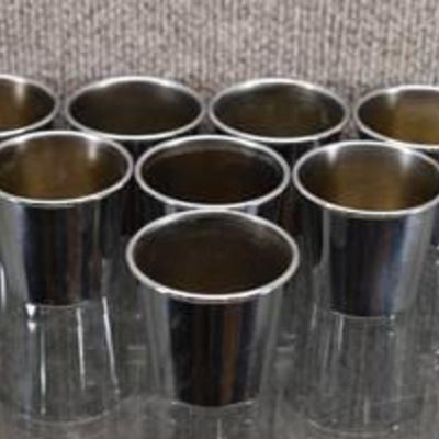 Set of 8 Stainless Steel Small DishCups 2 Tall  -WILL SHIP