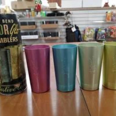 Set of 4 West Bend Color Glo 12oz Tumblers  4 Festive Colors -WILL SHIP