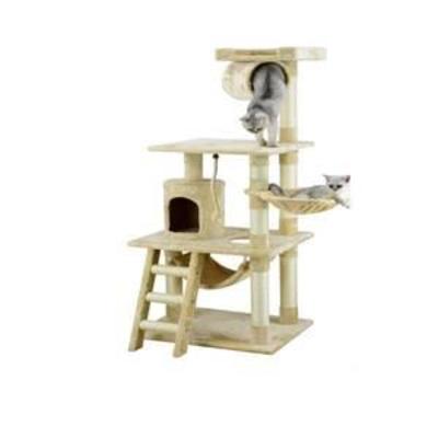 Go Pet Club 62 Cat Tree Condo Furniture Beige Color
