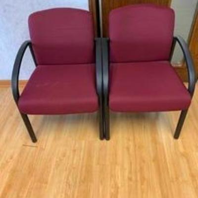 Set of burgandy office chairs