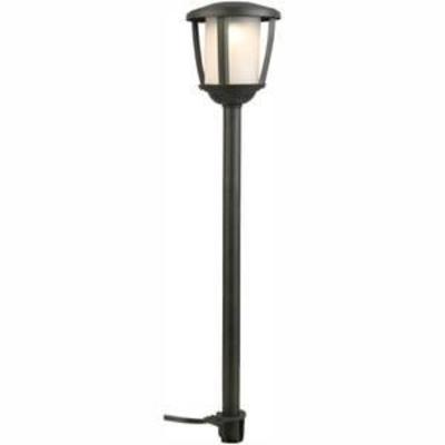 Hampton Bay Low-Voltage Black Outdoor Integrated LED Landscape Path Light with Frosted Inner Lens