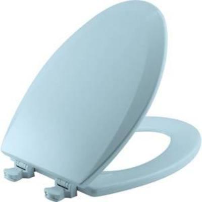 Bemis 1500EC464 Molded Wood Elongated Toilet Seat With Easy Clean and Change Hinge Dresden Blue