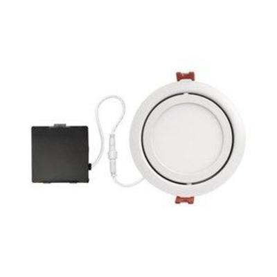 91222 LED Integrated Ultra Slim Recessed Lighting Kit, Adjustable Gimbal, White, 4-In. - Quantity 1