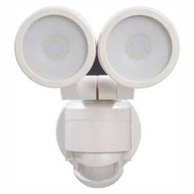 Defiant 180Ã‚Â° White Motion Activated Outdoor Integrated LED Twin Head Flood Light