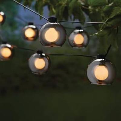 Hampton Bay OutdoorIndoor 10 ft. Plug-In Incandescent G Type Bulb String Light with 8-Smoky Glass Shades