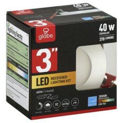 #91205 LED Integrated Ultra Slim Recessed Lighting Kit, White Finish, 3-In. - Quantity 1