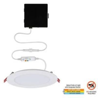 Commercial Electric Ultra Slim 6 in. New Construction and Remodel Color Selectable Canless LED Recessed Kit