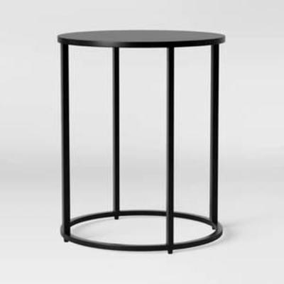 Glasgow Round Metal End Table Black - Project 62