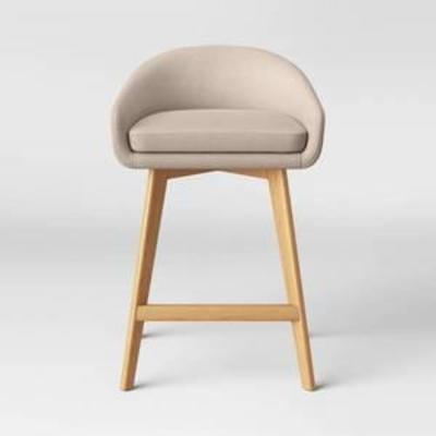 Anni Low Back Upholstered Counter Stool Linen - Threshold