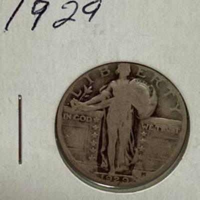 1929 Standing Liberty Quarter Silver Dollar