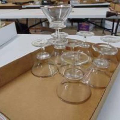 8 Pieces of silver rimmed stemware