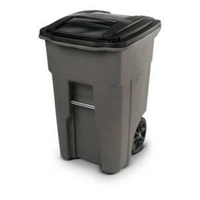 #Toter 48 Gal. Trash Can Graystone with Wheels and Lid