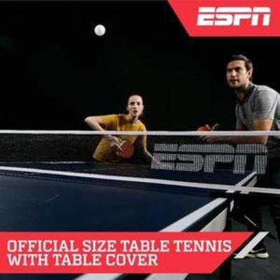 ESPN Official Size 18mm 2 Piece Indoor Table Tennis, Table Cover, BlueWhite