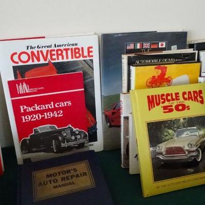 collection of books on automobiles to include vintage manuals 