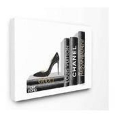 Stupell Industries The Stupell Home DÃƒÂ©cor Collection High Fashion Black Book Shelf with Stilettos Heel, Canvas, 16 x 1.5 x 20, Made in...