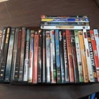 Approximately 30 DVDs