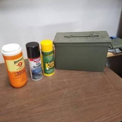 Ammo Box with Gun Cleaner and Oil
