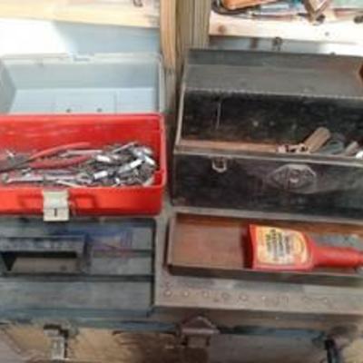 2 Toolboxes with Contents - Plano and Metal