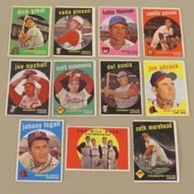 1959 Topps Baseball Cards Lot of 11