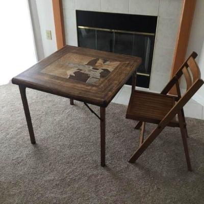 Will Rogers Card Table with Chair