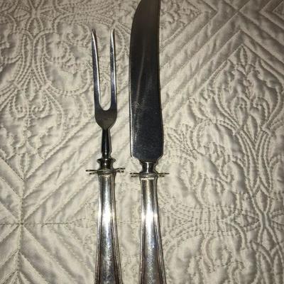 STERLING -As grouped  - Carving Knife & Fork - matched set
