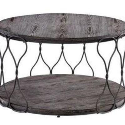 Octavia Gray Round Coffee Table by Furniture of America