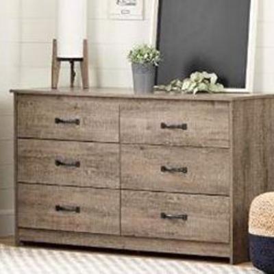 South Shore Tassio 6-Drawer Double Dresser Weathered Oak