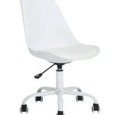 Porch & Den Brookstone White Molded Seat Task Chair Retail $114.49