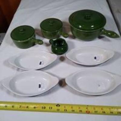 Vintage green dish lot