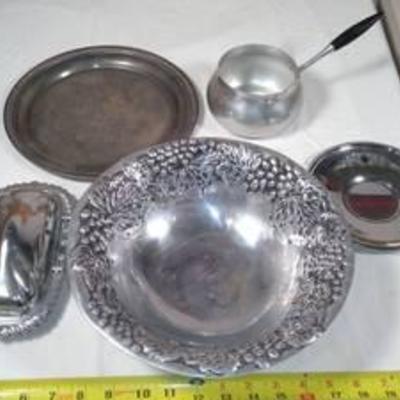 Vintage pewter like pieces