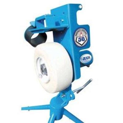JUGS PS50 Baseball and Softball Pitching Machine Ã¢ The Introductory-Level Pitching Machine That Throws up to 50 mph. Throws Both...