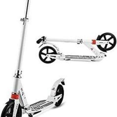 Hikole Scooters for Adults Teens, Kick Scooter with Adjustable Height Dual Suspension and Shoulder Strap 8 inches Big Wheels Scooter...