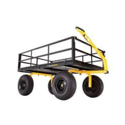 Gorilla Carts GOR1400-COM Heavy-Duty Steel Utility Cart with Removable Sides and 15 Tires, 1400-lbs. Capacity, Black