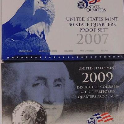 2007 and 2009 Proof Quarter Sets