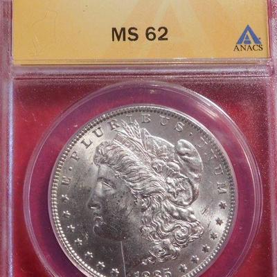 1885 Morgan Silver Dollar -MS62