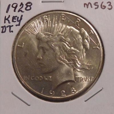 1928 Peace Silver Dollar - Key Date - MS63