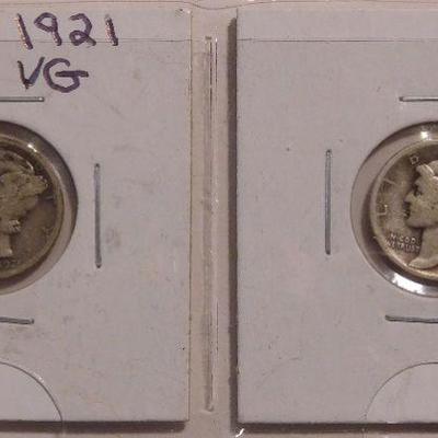 1921 and 1921-D Mercury Dimes