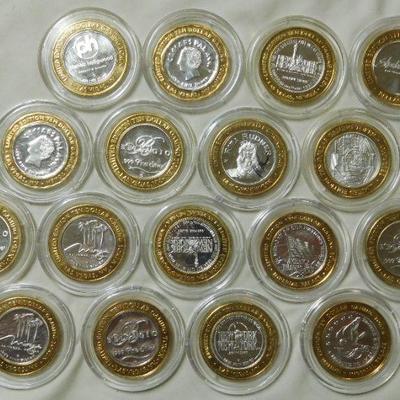 17 Gaming Tokens - .999 Fine Silver