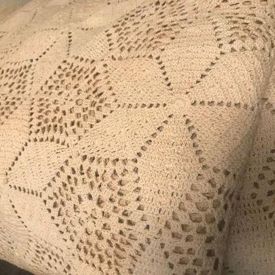 Bedspread, Antique Hand Crocheted