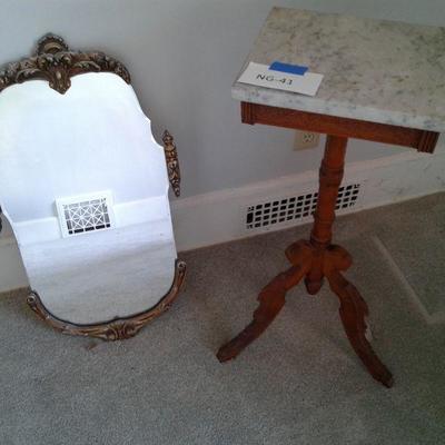 Marble Top Table and Mirror
