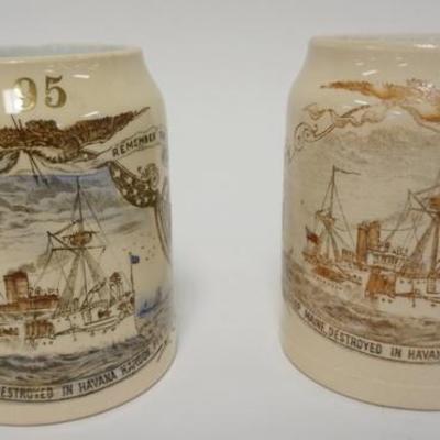 1016	2 COMMEMORATIVE MUGS-REMEMBER THE MAINE, 4 1/4 IN HIGH
