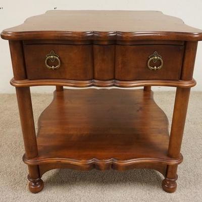 1069	HARDEN ONE DRAWER STAND W/SCALLOPED EDGE, 31 IN DEEP X 29 IN WIDE X 28 1/2 IN HIGH
